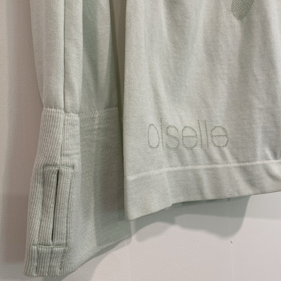 Oiselle Flyte Seamless Long Sleeve Top Thumbholes Medium Mint Running Wicking - Picture 5 of 8